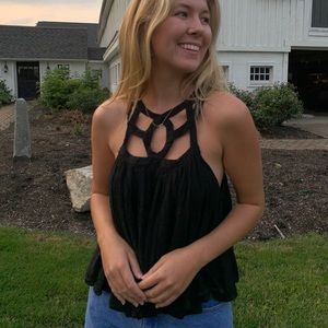 Free People beautiful black top